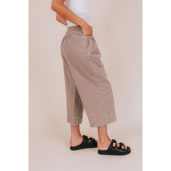 Free People Sweet Talk Chino Trousers Pants Mid-Rise Wide Leg Pleated S 279560 - Picture 4 of 9